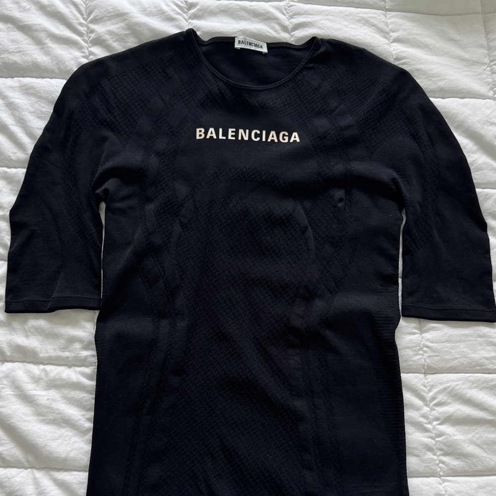 Balenciaga Black Textured Knit Top